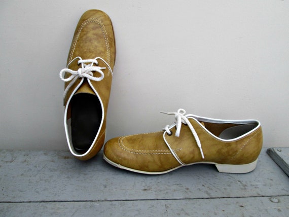 Women/'s Leather Rockabilly Boat Shoe Styling Bowling Shoes Vintage Women/'s Dexter Bowling Shoes Boat Shoe Tan Leather Rockabilly Shoes