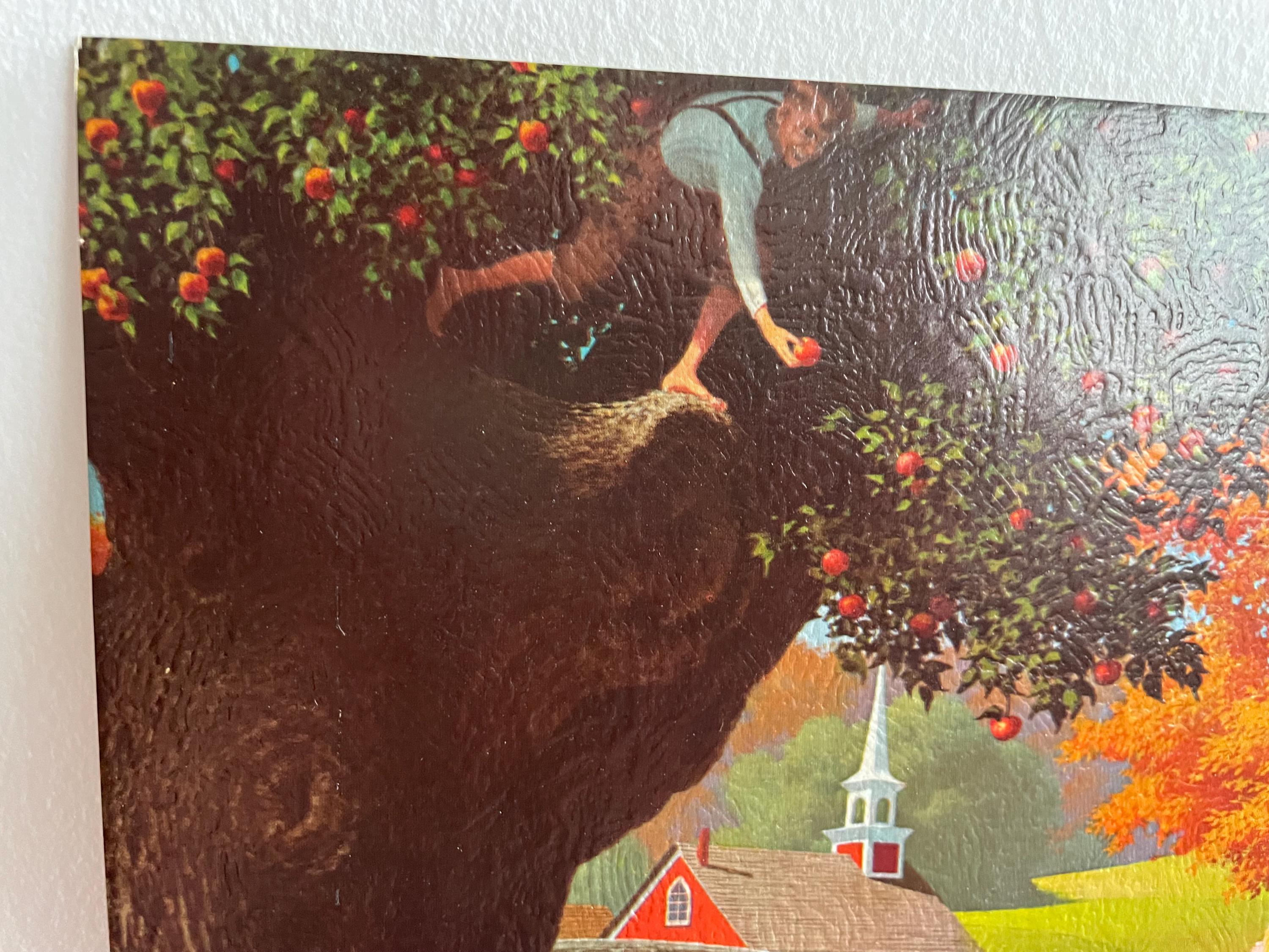 Vintage Paul Detlefsen Litho Art: the Old Apple Tree Gathering