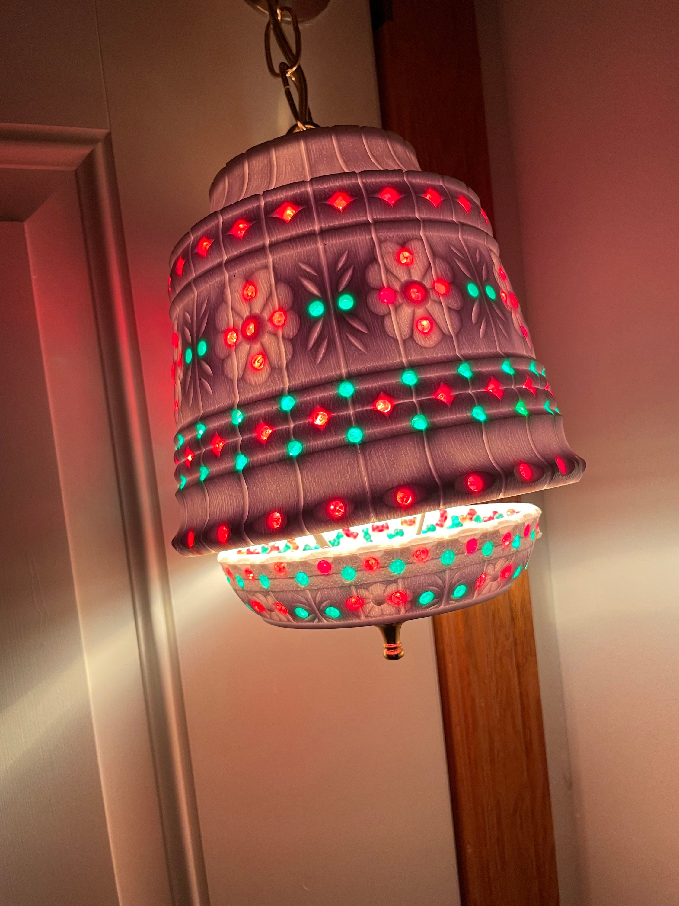 Vintage Swag Pendant Light by Lawnware, Made in U.S.A., Kitschy