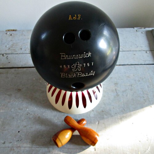 Rare Vintage Retro BRUNSWICK Black Diamond Bowling Ball Cm Etsy