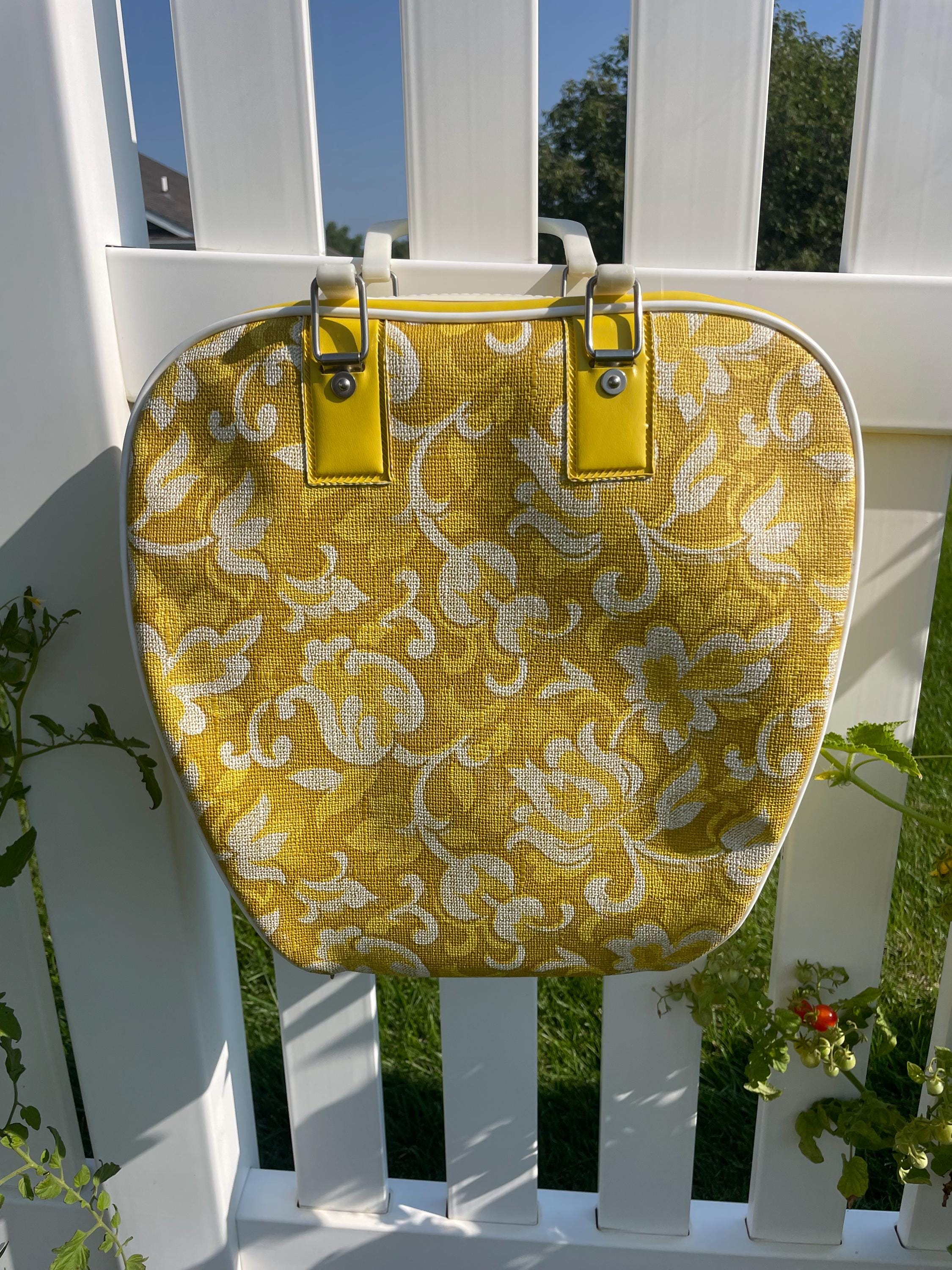 Vintage Bowling Bag Brunswick Yellow White Floral Inverted Design Bowling Ball Bag Retro Rockabilly Bag So UNIQUE Etsy
