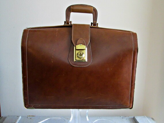 Saddle leather briefcase sales