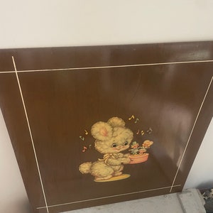 Vintage Big Eye BUNNY Wooden Panel, SHABBY Chic Ready for Framing ...