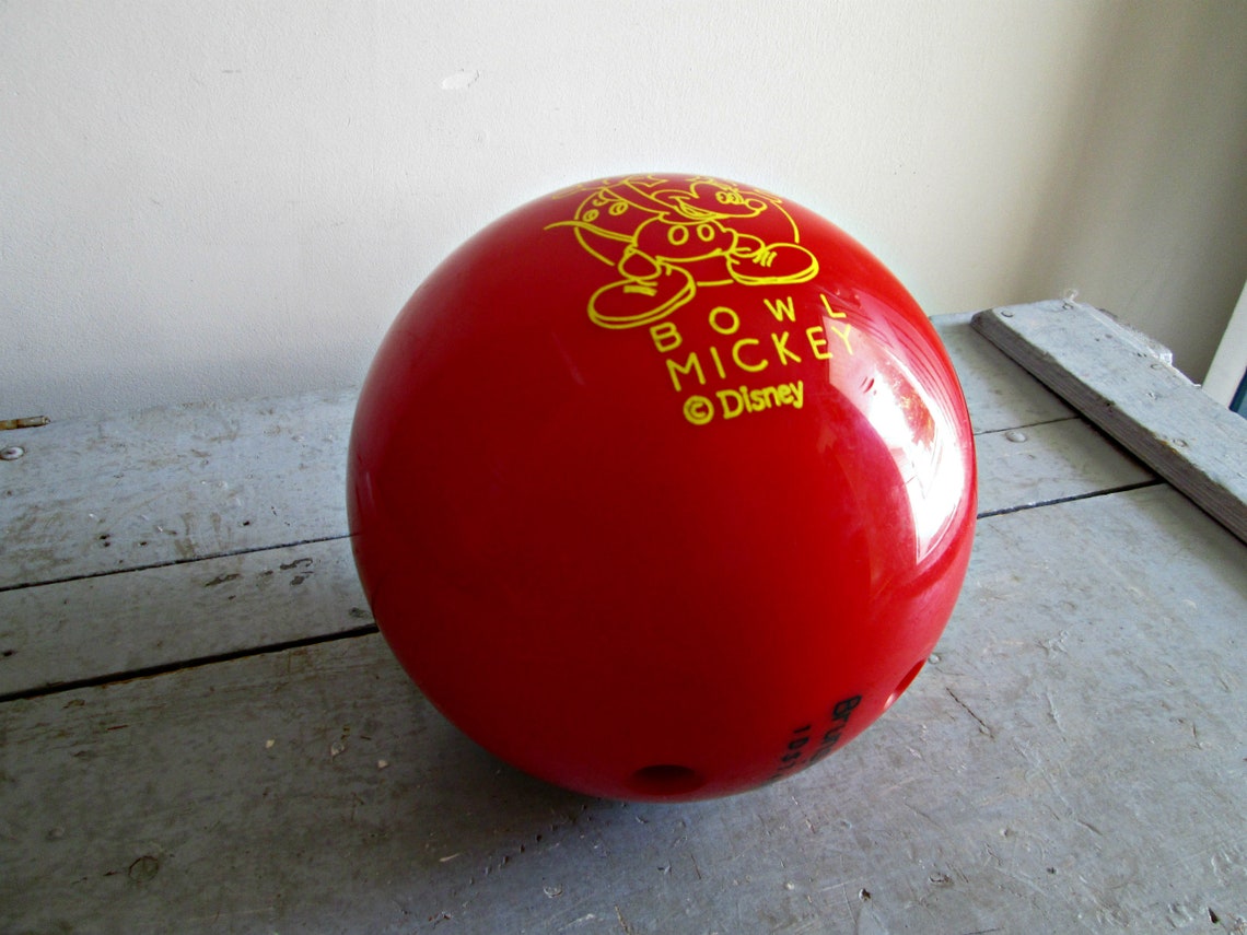 Vintage Mickey Mouse Bowling Ball Brunswick Bowl Mickey Ball Etsy