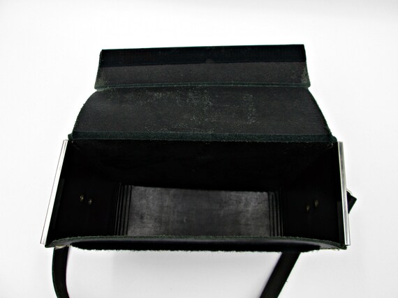 Vintage Bell & Howell Bag, UNIQUE Black Leather S… - image 8