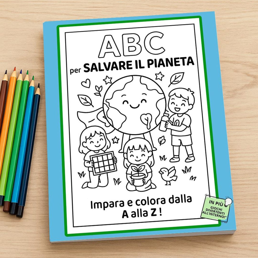ABC Ecologico Da Colorare – Libro Educativo per Bambini – PDF Da Stampare  Con Giochi, Carte E Attività Ambientali - Etsy, image size:1080x1080