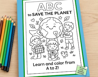 Eco ABC Coloring Book for Kids – Learn & Play | Printable PDF + Certificate + Games