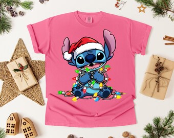 Retro Merry Stitchmas Shirt, Stitch Christmas Shirt, Disney Christmas Shirt, Christmas Shirt for Kid, WDW Disneyland Xmas Tee