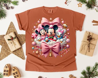 Camiseta navideña de Minnie Coqueta, Camiseta navideña del Reino Mágico, Camiseta navideña de Disney, Camiseta navideña de Mickey y sus amigos, Camiseta de Minnie