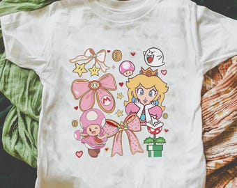 Coquette Bow Princess Peach Shirt, Princess Peach Womens Shirt, Feeling Peachy Shirt, Girls Trip Shirt, Epic Universe Shirt