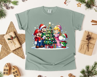 Super Mario Christmas Shirt, Mario Family Tee,Super Mario Matching Tee, Mario and Friends Shirts, Super Mario Birthday Party Tee