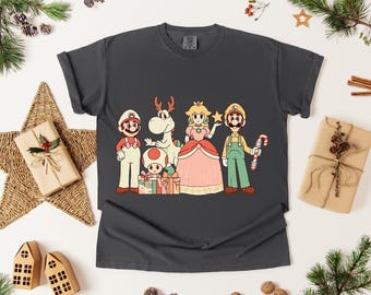 Super Mario Family Christmas Shirt, Mario Family Tee, Super Mario Matching Tee, Mario and Friends Shirts, Super Mario Birthday Party Tee
