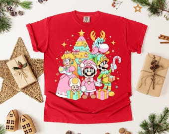Super Mario Family Christmas Shirt, Mario Family Tee, Super Mario Matching Tee, Mario and Friends Shirts, Super Mario Birthday Party Tee