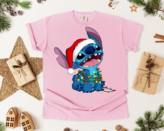 Retro Merry Stitchmas, Stitch Christmas Shirt, Disney Christmas Shirt, Christmas Shirt for Kids,Disneyland Xmas Tee