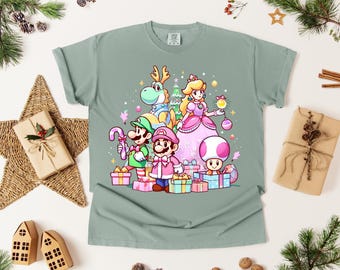 Super Mario Family Christmas Shirt, Mario Family Tee, Super Mario Matching Tee, Mario and Friends Shirts, Super Mario Birthday Party Tee