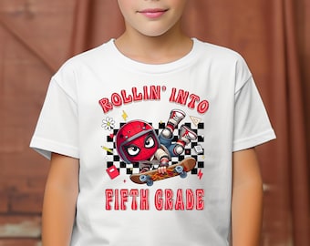 Spiderman Rollin Into Fifth Grade Shirt, Spiderman Back To School Shirt, First Day Of School T-Shirt, Pre School Shirt