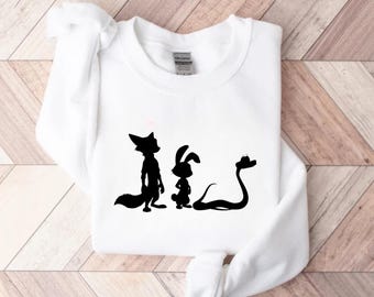 Zootopia Sweatshirt, Cute Cartoon Animal Sweatshirt, Pink Cozy Pullover, Movie Lover Gift for Fans, Zootopia Hoodie