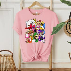 Super Mario Family Shirt,Super Mario Character Shirt,Super Mario Birthday Party Shirt,Mario & Friends Party Shirt,Personalized Mario Shirt