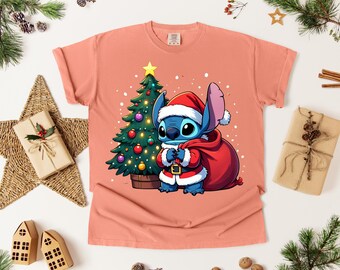 Retro Merry Stitchmas, Stitch Christmas Shirt, Disney Christmas Shirt, Christmas Shirt for Kids,Disneyland Xmas Tee
