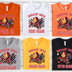 Iron Man Back To School Shirt, Back To School Short Set, First Day of School Set, Personalized First Day of School Outfit