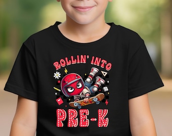 Spiderman Rollin Into Pre-K Shirt, Spiderman Back To School Shirt, First Day Of School T-Shirt, Pre School Shirt