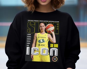 Sudadera de Sue Bird, sudadera con capucha de los Seattle Storm de la WNBA SLAM, sudadera deportiva unisex, ropa de calle retro de baloncesto, regalo para mujer
