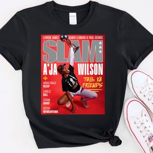 A&#39;ja Wilson Las Vegas Aces WNBA SLAM Cover T-Shirt