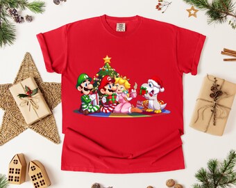 Super Mario Family Christmas Shirt, Mario Family Tee, Super Mario Matching Tee, Mario and Friends Shirts, Super Mario Birthday Party Tee