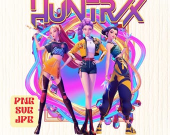 Kpop Huntrix Text Png, Kpop Demon Hunters Png, Kpop Saja Boys Png, Demon Hunters Png, Zoey Png, Demon Hunters Fan Art Digital Download