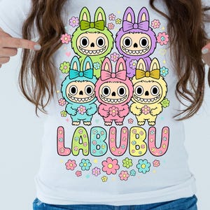 Trending labubu Cartoon Character Png, Kawaii Monsters Sublimation png,Funny Cartoon Png,Coquette Bow Doll For Kid Girls ,Digital Download