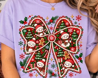 Christmas Snowman PNG, Christmas Bow Snowman Clipart, Retro Holiday Sublimation, Snowman Christmas Tree PNG, Festive Christmas Design