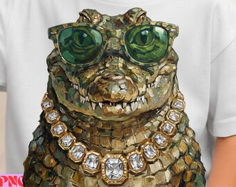 Preppy Crocodile Png svg, Alligator with Sunglasses, Girly Summer Animal Design, Trendy Kids Graphic Sublimation ,Cool Animal PNG,