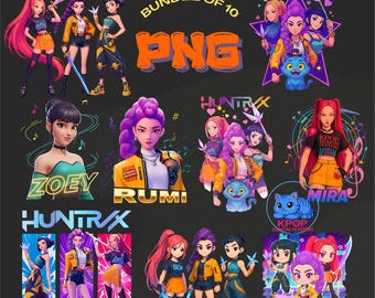 K Pop Demon Hunter Clipart, Saja Girls Saja Boys Png, Demon Hunter PNG, Instant Download (Huntrix, Rumi, Mira, Zoey, Saja Boys, Jinwoo)