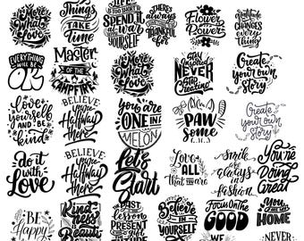 Inspirational Quotes SVG Bundle: Motivational, Faith, Self-Love (Digital Download)