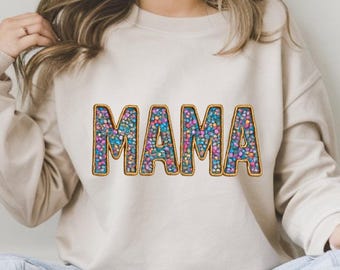 Floral Mama PNG: Design retrô para o Dia das Mães (download digital)