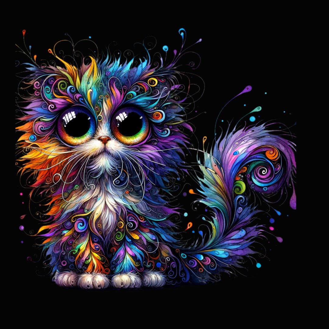 Misty Meow Cat Art Print: Ai-generated Animal Wall Decor (digital ...