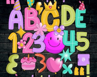 Scribble Doodle Alphabet Clipart: PNG SVG, Colorful Letters (Digital Download Bundle)
