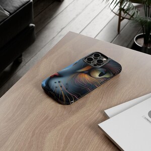 Artistic Cat Phone Case, Cute Pet Lover Gift, Stylish Hard Case, Unique Cat Design, Phone Accessories for Animal Lovers