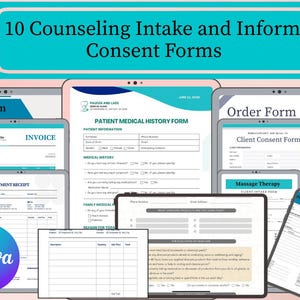 Client Intake Forms: Therapist Office Forms Bundle, Private Practice Template, Psychotherapy & Counseling Documents