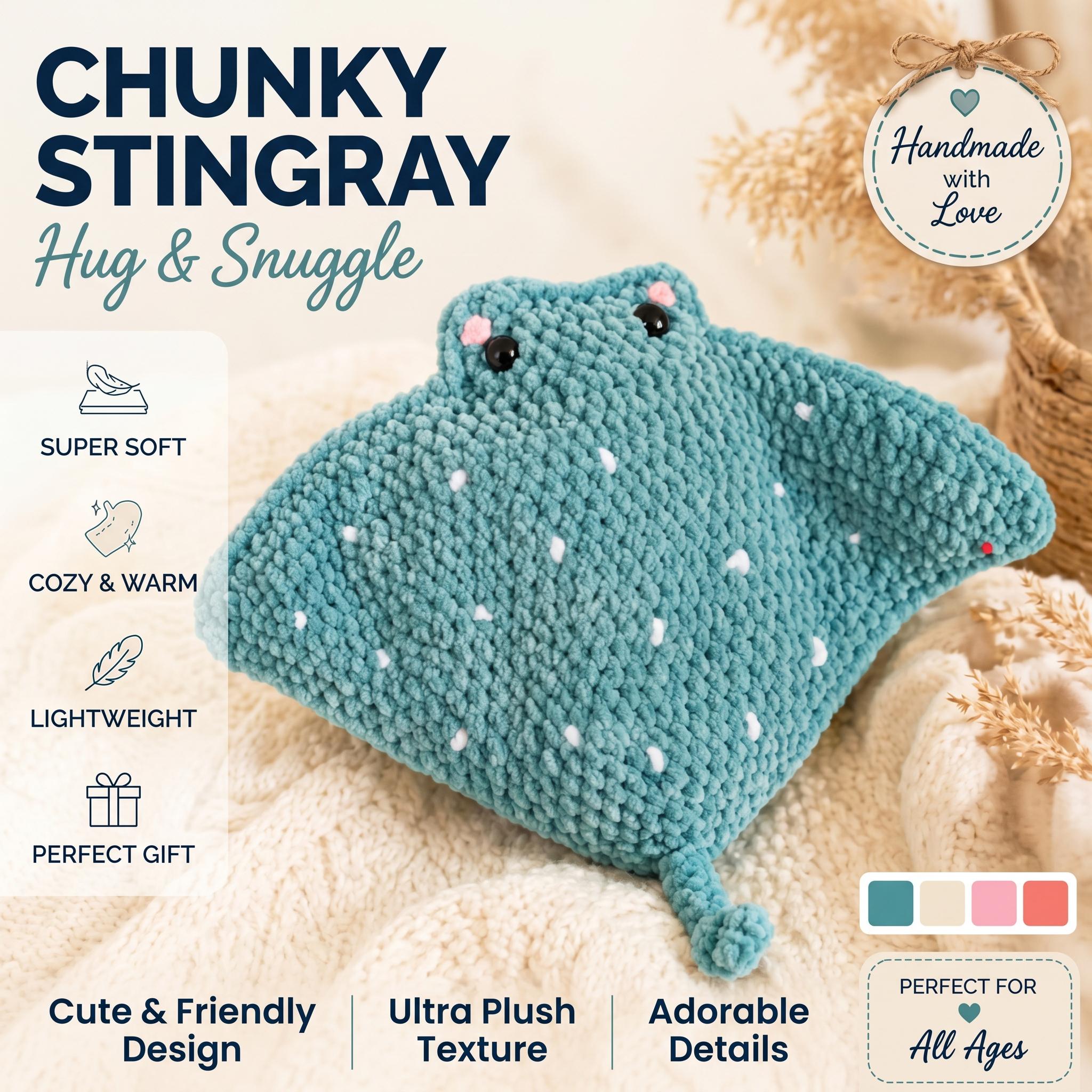Chunky No Sew Stingray Plush Pattern