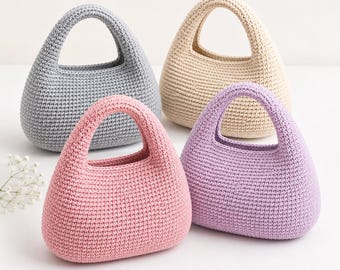 Modello per borsa a tracolla all'uncinetto in formato PDF, tutorial per borsa in filato di cotone, modello per borsetta all'uncinetto, borsa a tracolla fai da te, guida fotografica per principianti, download digitale