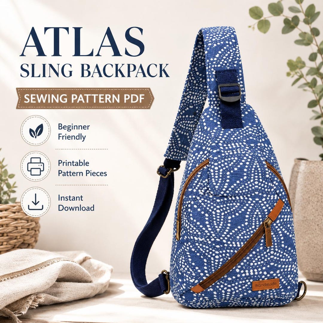 Sling Bag Sewing Pattern PDF, Atlas Sling Backpack Pattern, Beginner ...