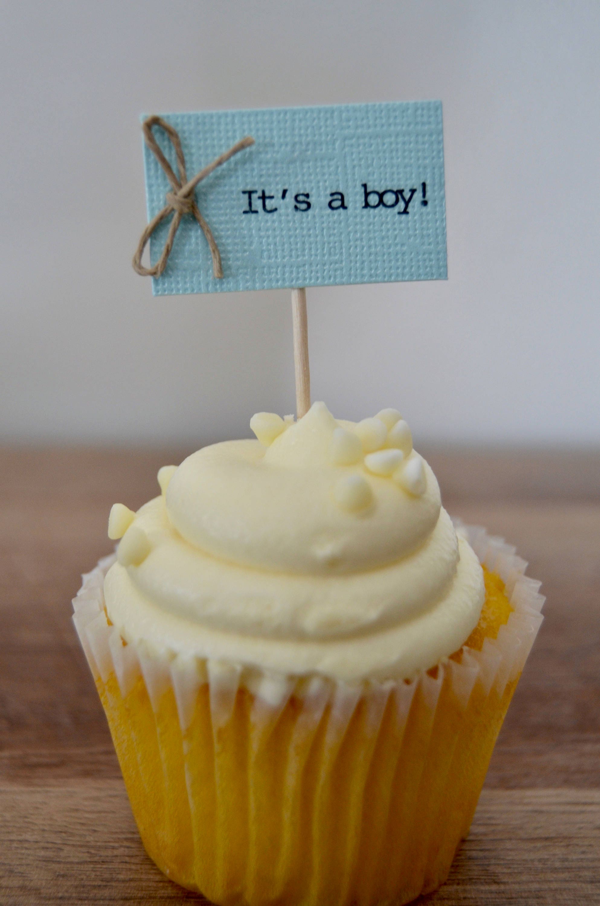 It's a boy baby shower cupcake topper rustic baby cupcake Etsy