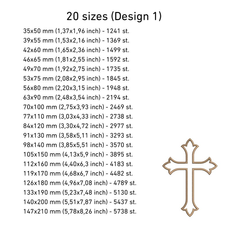 Cross Embroidery Design: Machine Embroidery Pattern (instant Download ...