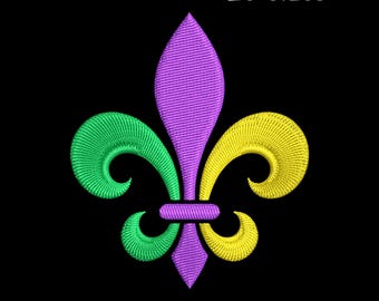 Fleur De Lis Embroidery Design, Fleur De Lis Machine Embroidery, Fleur de Lis Icon, Heraldry Embroidery, Fleur de Lis Filled Symbol