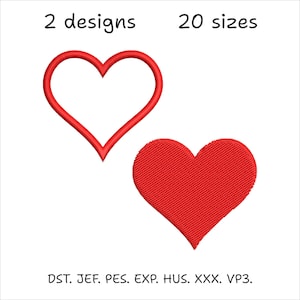 Mini Heart Embroidery Designs: Machine Embroidery Patterns (Instant Download)