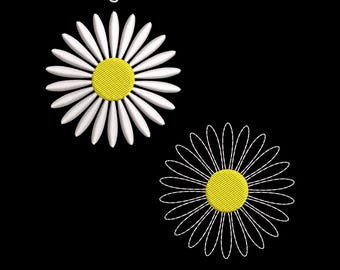 Daisy Embroidery Design, Flower Machine File (Digital Download)