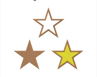 Star Embroidery Design, Mini Star Embroidery Design, 25 Sizes (Digital Download)