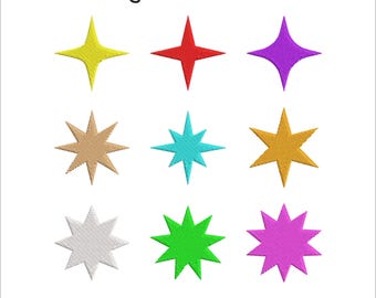 Shining Star Embroidery Design, Sparkling Star Machine Embroidery File, Bright Star Embroidery (Digital Download)