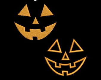 Jack O Lantern Face Embroidery Design, Halloween Pumpkin Pattern, Funny Embroidery (Digital Download)